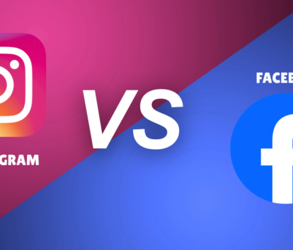 instagram and facebook logo and vs between of the image