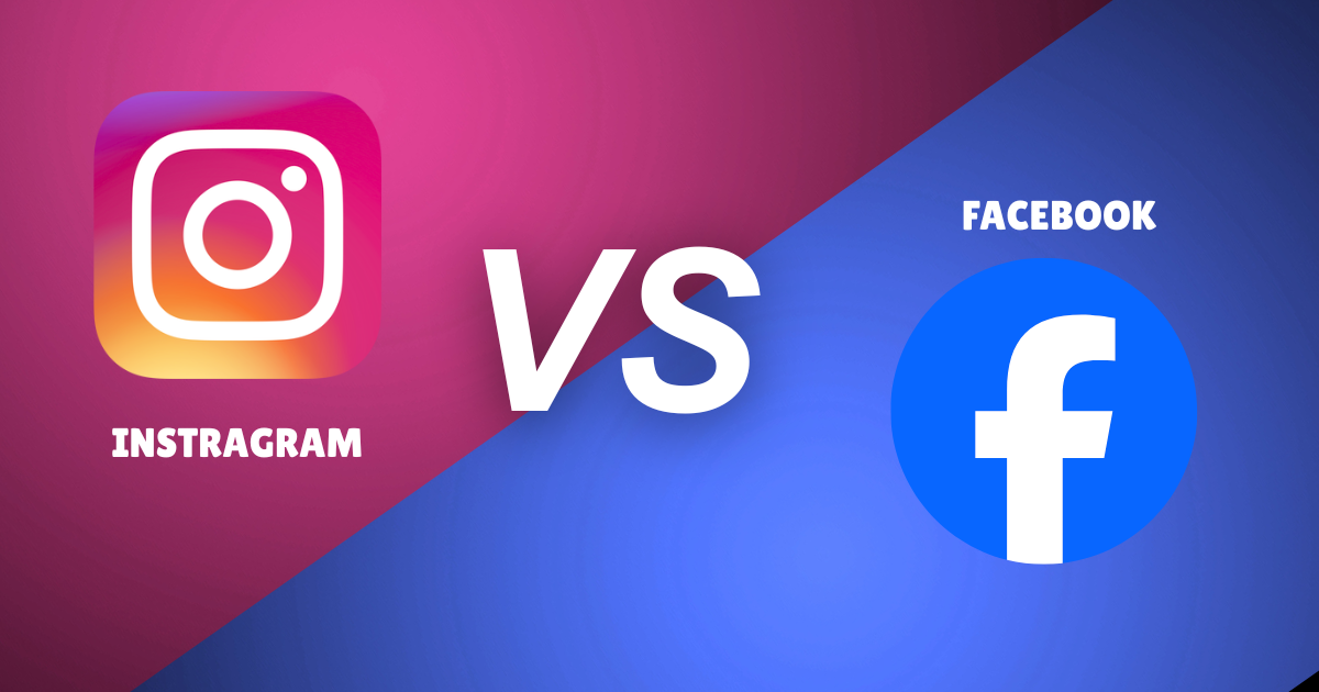 instagram and facebook logo and vs between of the image